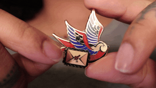 Scarlet Sparrow - Enamel Pin